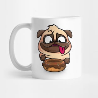 Hungry Dog, Pug, Love, Eating, Donut, Cute, Dog Lover, Gift, Funny Mug